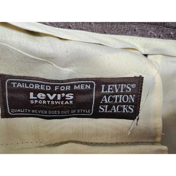 Vintage Levi's Action Slacks Mens Brown Size 36x30 80's - Picture 4 of 8